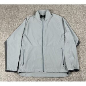 Vintage Nike Jacket Mens Small Gray Full Zip Windbreaker Long Sleeve‎ Vented Y2K